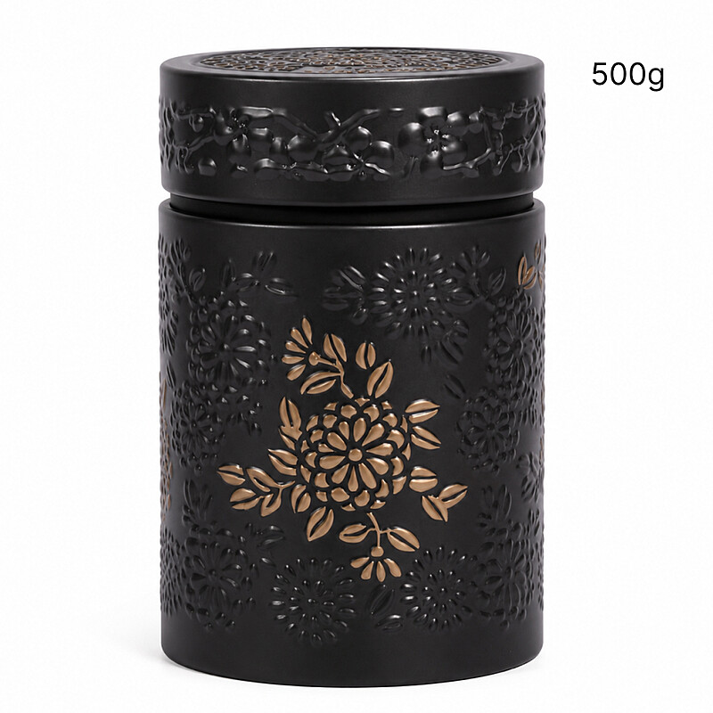 Storage Box "Fleurs Medina" 500g (Black)